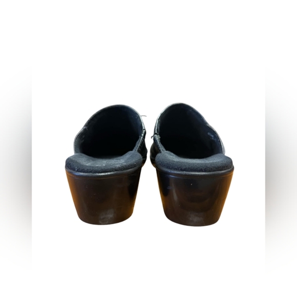Clarks Bendables Clogs EUC Black Leather Slip On Size 8 1/2 - Picture 5 of 7